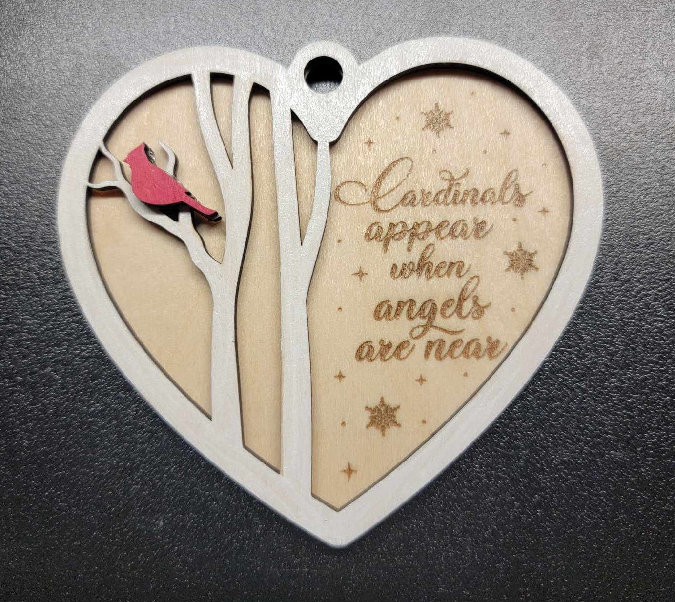 Cardinal wood ornament